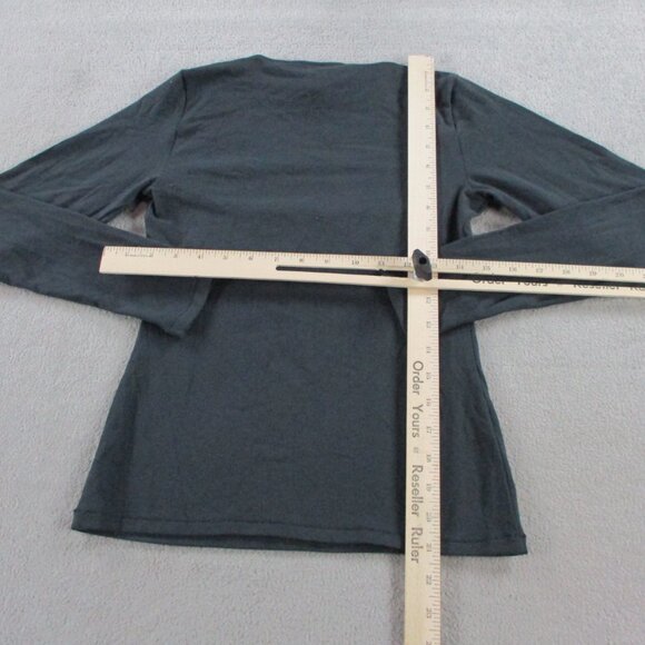 SKIMS Cotton Jersey Scoop Neck Long Sleeve Top Womens Medium Soot Black Shirt - Picture 6 of 9